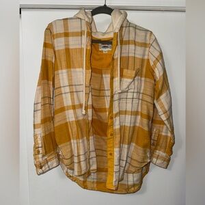 American Eagle Outfitters Yellow Plaid Hoodie